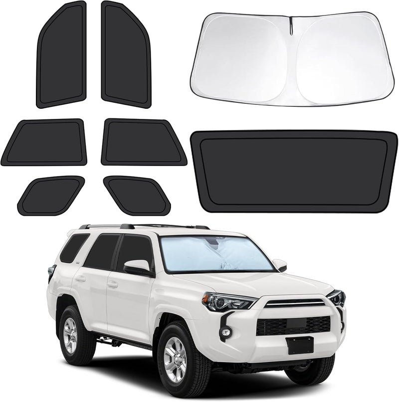 FSHAANY'S 8pcs Car Window Shades for Toyota 4Runner 2010-2024, Full Car Window Covers for Privacy, Sunshades for 4Runner Front Rear Windshield Side Windows to Block UV and Protect Privacy - Image 1